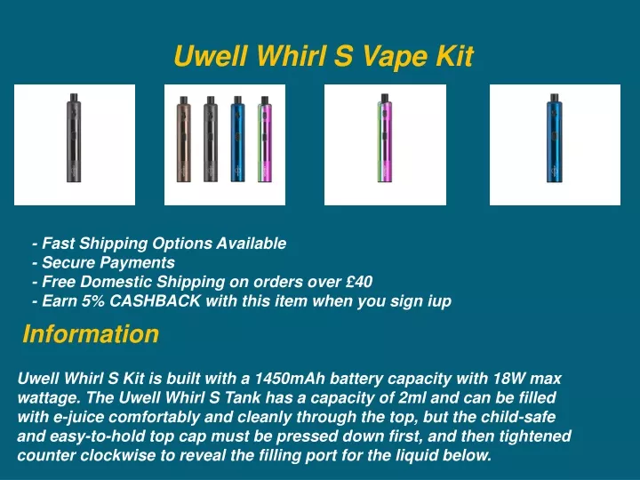 uwell whirl s vape kit