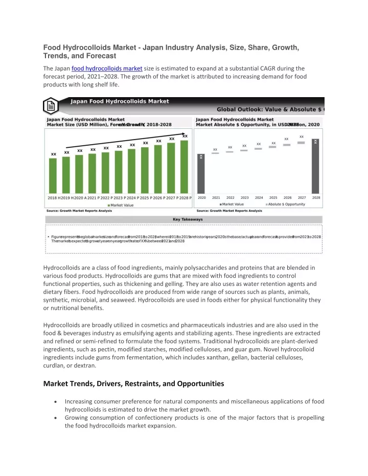 food hydrocolloids market japan industry analysis
