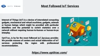 Most Followed IoT Services