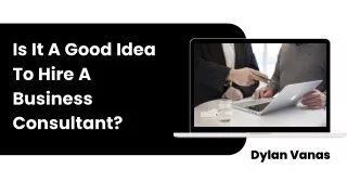 Is It A Good Idea To Hire A Business Consultant | Dylan Vanas