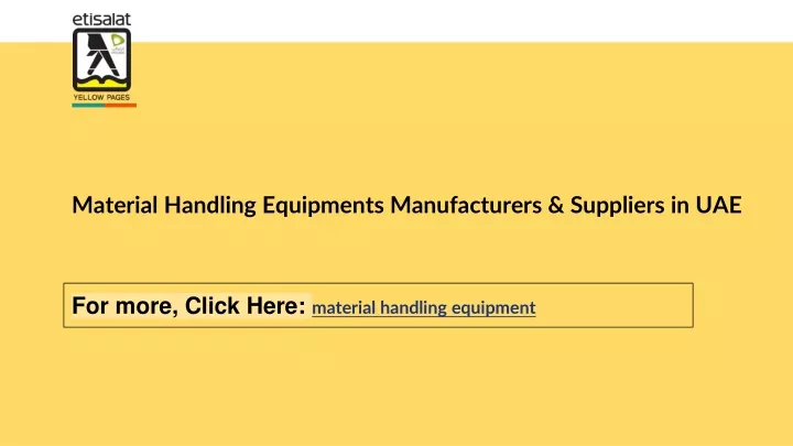 material handling equipments manufacturers suppliers in uae