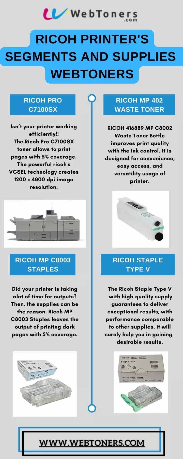 ricoh printer s segments and supplies webtoners