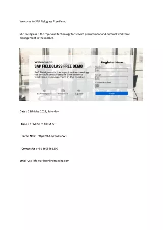 welcome to sap fieldglass free demo