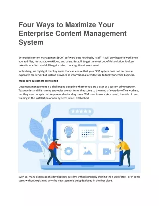 four ways to maximize your enterprise content
