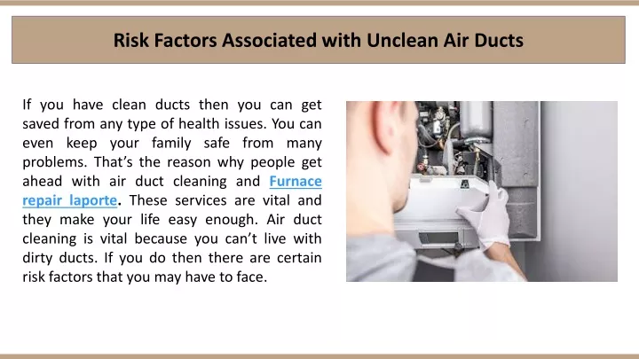 risk factors associated with unclean air ducts