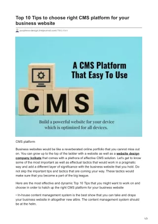 top 10 tips to choose right cms platform for your