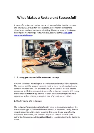 what makes a restaurant successful
