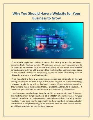 why you should have a website for your business