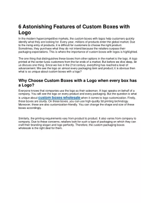 6 astonishing features of custom boxes with logo