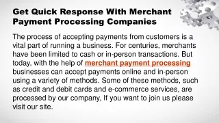 Merchant Service Provider Reduces Your Stress