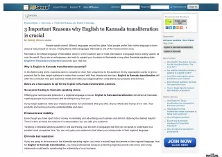 3 Important Reasons why English to Kannada transliteration is crucial