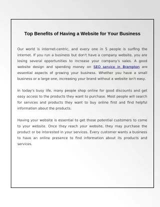 The Top Advantages of Having a Website for Your Business