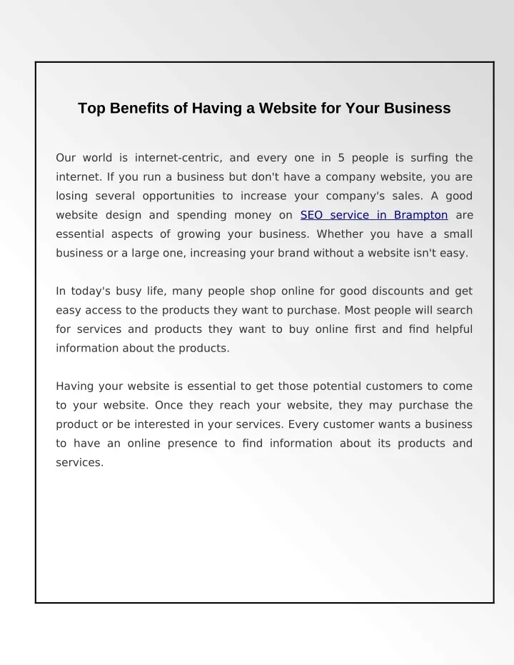 top benefits of having a website for your business