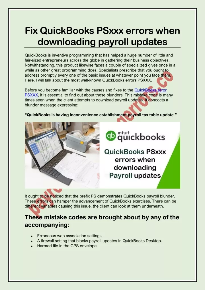 fix quickbooks psxxx errors when downloading