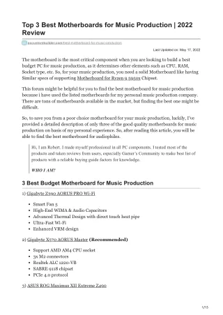 Top 3 Best Motherboards for Music Production 2022
