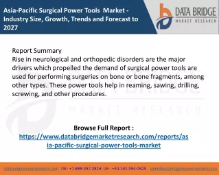 Asia-Pacific Surgical Power Tools  Market