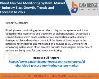 Blood Glucose Monitoring System  Market