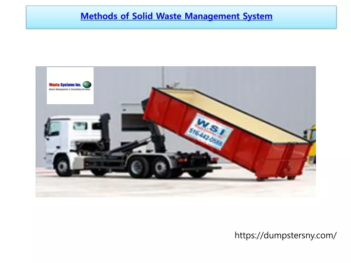 methods of solid waste management system