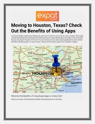 Moving to Houston, Texas