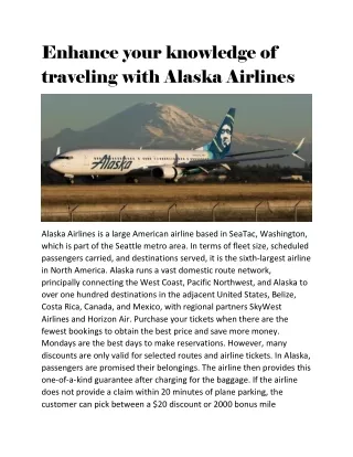 enhance your knowledge of traveling with alaska