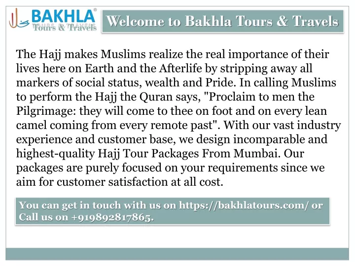 welcome to bakhla tours travels