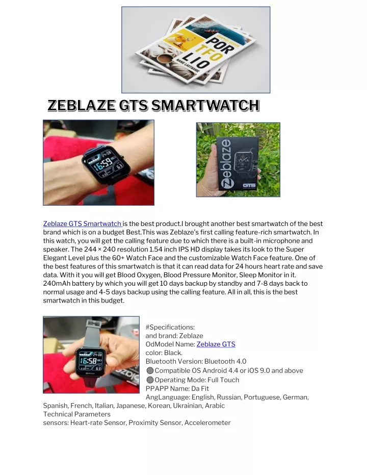 zeblaze gts smartwatch is the best product