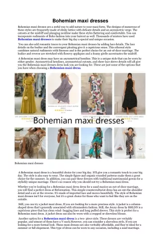 Bohemian maxi dresses