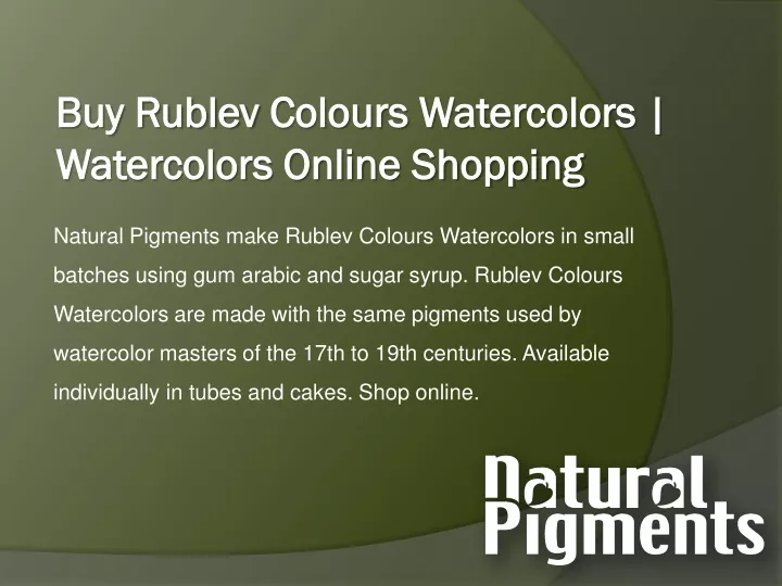 buy rublev colours watercolors watercolors online shopping