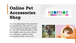 Online Pet Accessories Shop
