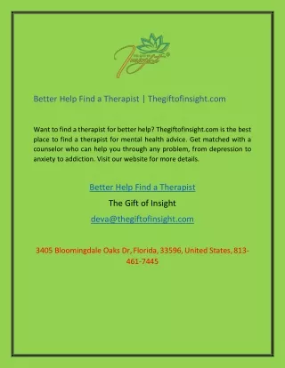 better help find a therapist thegiftofinsight com