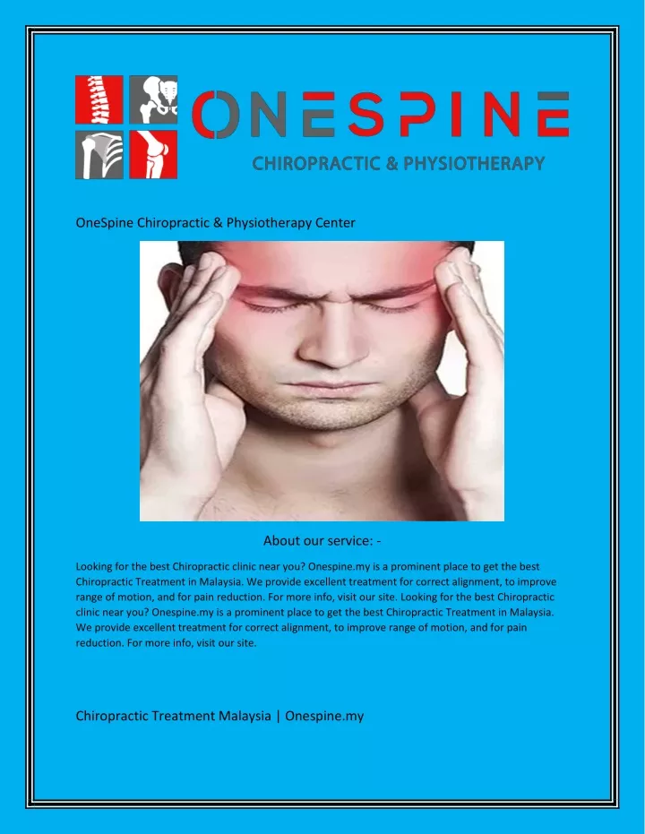 onespine chiropractic physiotherapy center