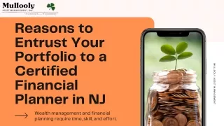 Reasons to Entrust Your Portfolio to a Certified Financial Planner in NJ
