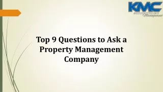 Top 9 Questions to Ask a Property Management Company