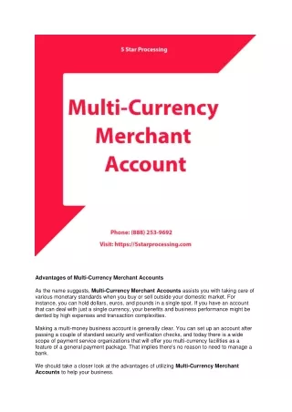 advantages of multi currency merchant accounts