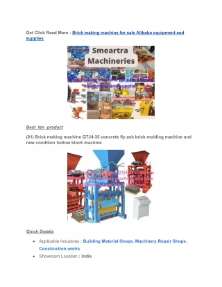 Brick making machine for sale Alibaba equipment and supplies