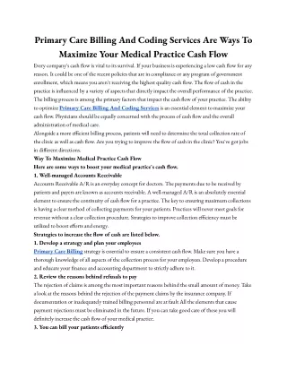 primary care billing and coding services are ways