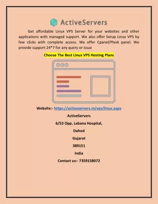 Choose The Best Linux VPS Hosting Plans