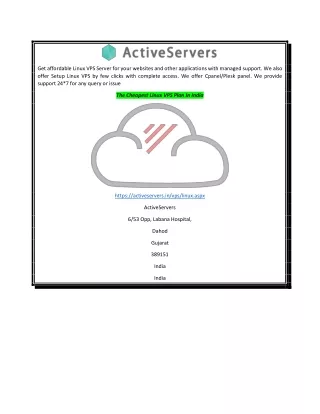The Cheapest Linux VPS Plan In India