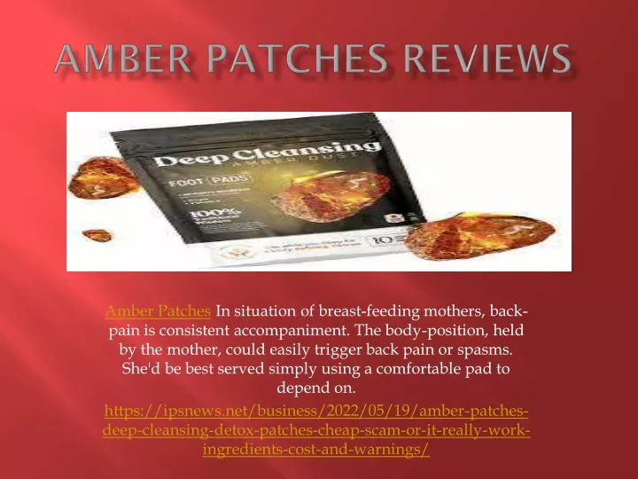 amber patches in situation of breast feeding