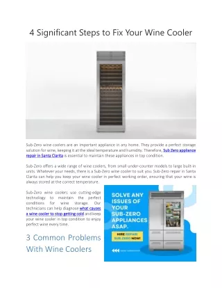4 Significant Steps to Fix Your Wine Cooler