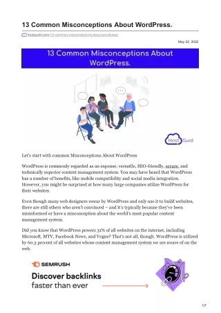 13 Common Misconceptions About WordPress