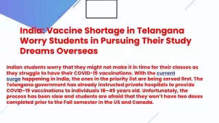 Vaccine Shortage in Telangana