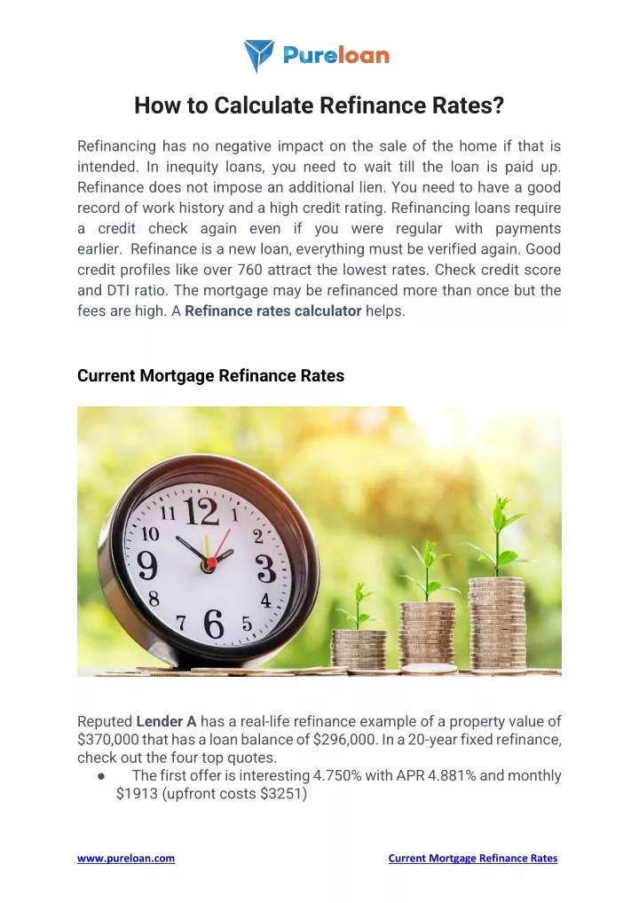 how to calculate refinance rates