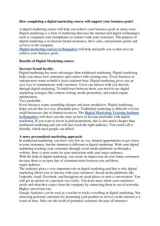 how completing a digital marketing course will