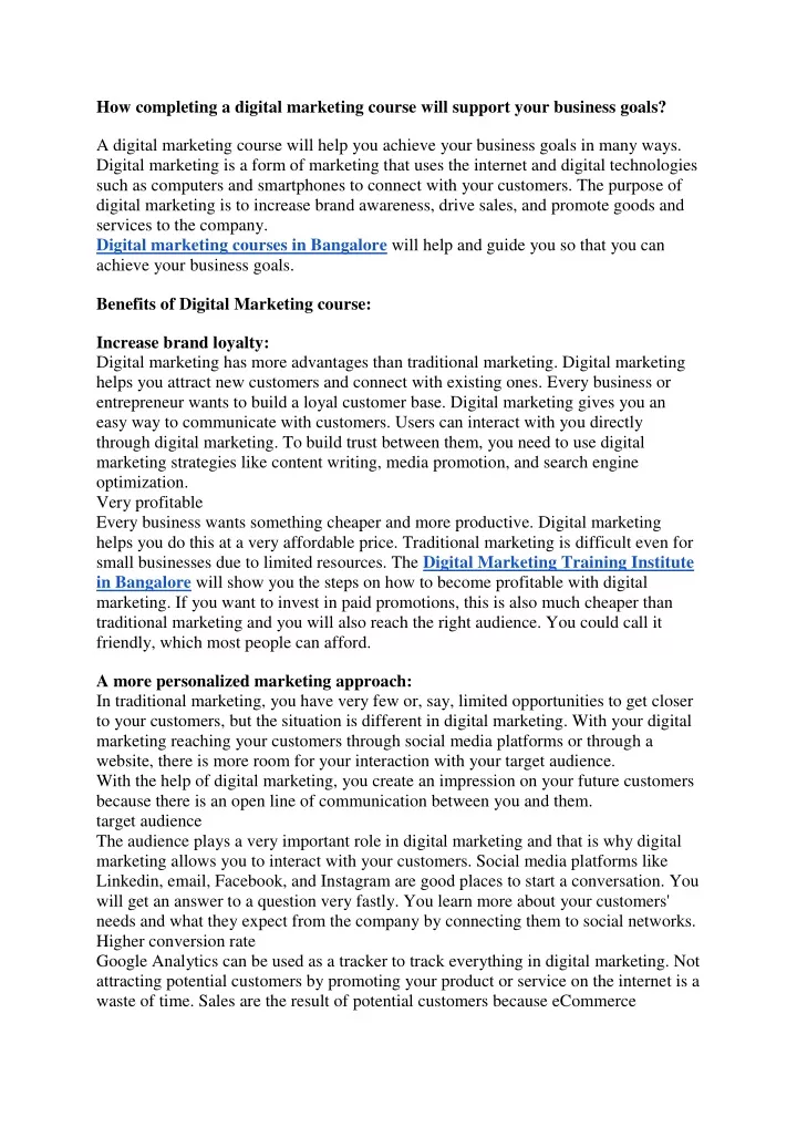 how completing a digital marketing course will