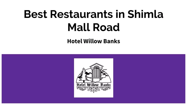 best restaurants in shimla mall road