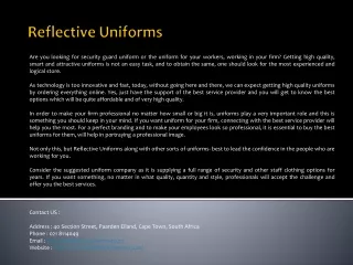 reflective uniforms