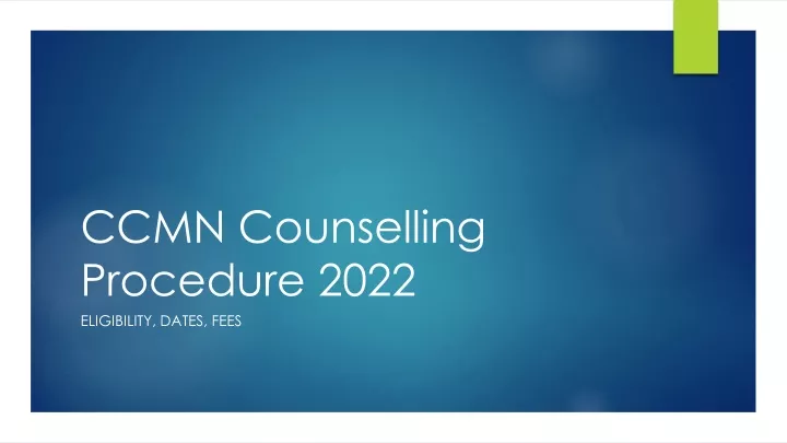 ccmn counselling procedure 2022