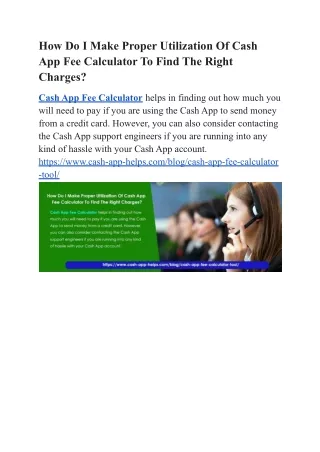 How Do I Make Proper Utilization Of Cash App Fee Calculator?