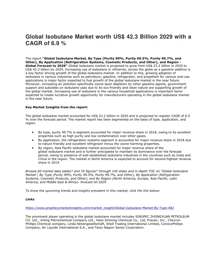 global isobutane market worth us 42 3 billion